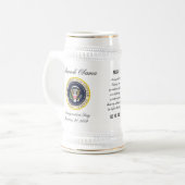 Obama mit JFK - Stein-Tasse Bierglas (Vorderseite Links)