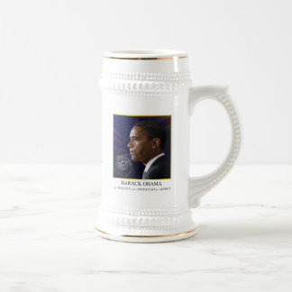 Obama mit JFK - Stein-Tasse Bierglas
