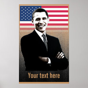 Obama mit Text - Plakat - Schablone