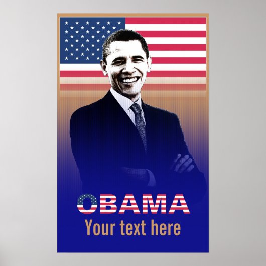 Obama mit Text - Poster - Vorlage (Vorne)