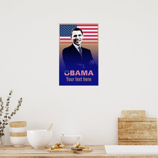 Obama mit Text - Poster - Vorlage (Küche)