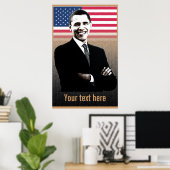 Obama mit Text - Poster - Vorlage (Heimbüro)