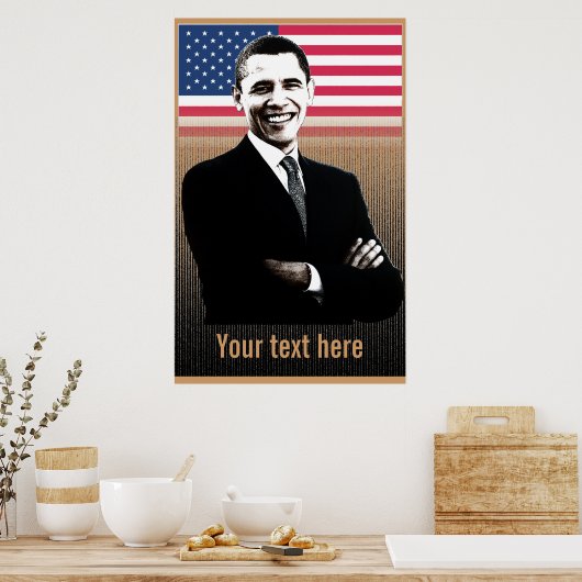 Obama mit Text - Poster - Vorlage (Küche)
