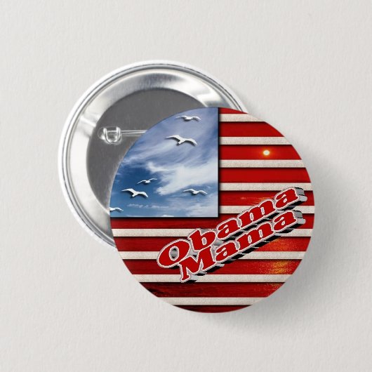 Obama-Mutter Cute Button (Vorne & Hinten)