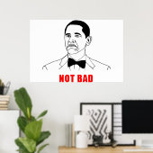 Obama nicht böse Mammutwut konfrontiert Comic Poster (Heimbüro)