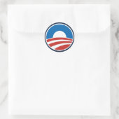Obama-O-Logo mit Blue Runder Aufkleber (Tasche)
