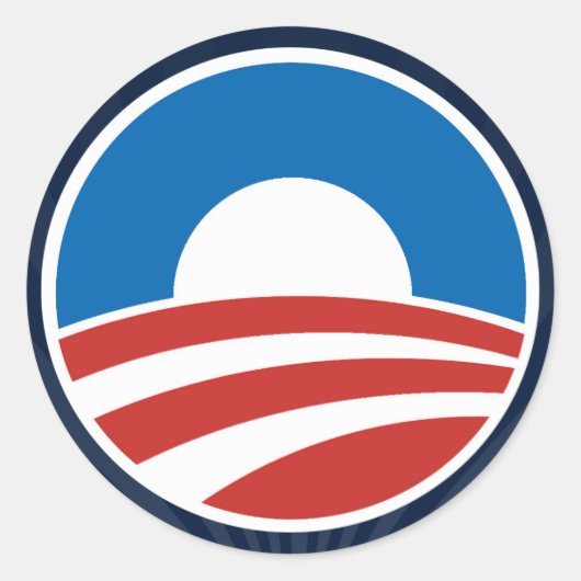 Obama-O-Logo mit Blue Runder Aufkleber (Vorderseite)