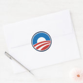 Obama-O-Logo mit Blue Runder Aufkleber (Umschlag)