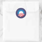 Obama O Runder Aufkleber (Tasche)