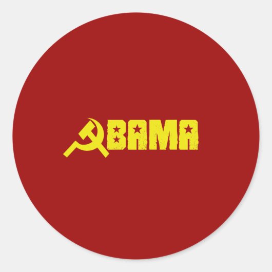 Obama - Obama ist Kommunist Runder Aufkleber (Vorderseite)