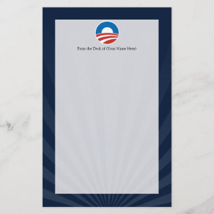 Obama--Ologo mit Blau Briefpapier