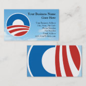 Obama--Ologo mit Blau Visitenkarte (Vorne/Hinten)