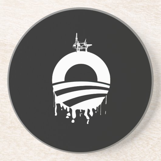 Obama-Ölplattform-Rückseite Getränkeuntersetzer (Vorne)