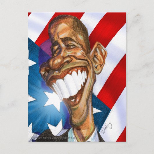 Obama Omage Farbe Postkarte (Vorderseite)