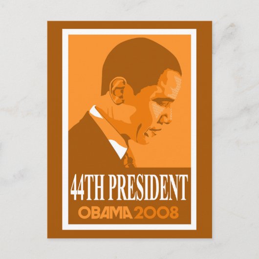 Obama Orange 44. Präsident Postcard Postkarte (Vorderseite)