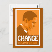 Obama Orange Change Postcard Postkarte (Vorne/Hinten)