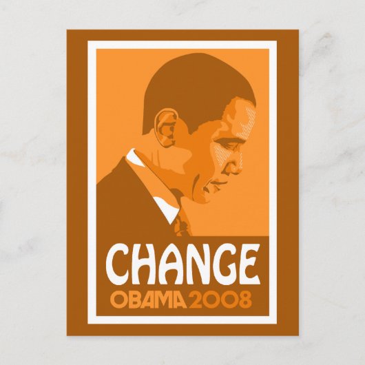Obama Orange Change Postcard Postkarte (Vorderseite)