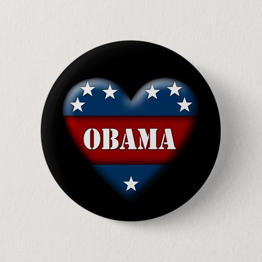 Obama-patriotisches Herz Button (Vorderseite)