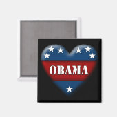 Obama-patriotisches Herz Magnet (Vorderseite/Rückseite)