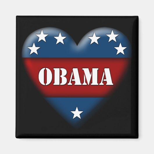 Obama-patriotisches Herz Magnet (Vorne)