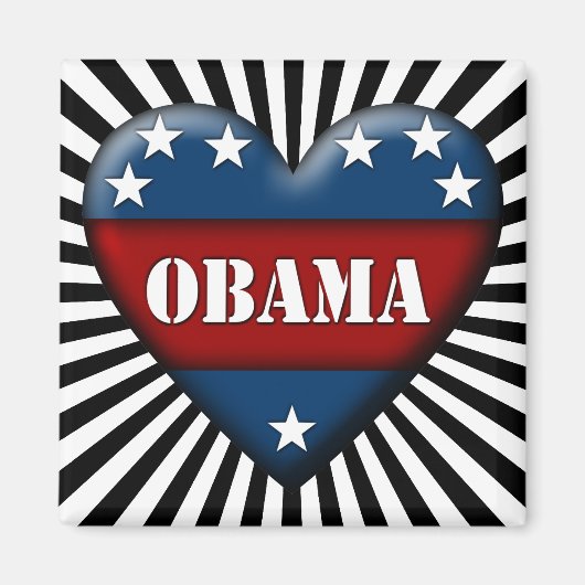 Obama-patriotisches Herz Magnet (Vorne)