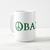 Obama Peace Symbol Coffee Tasse (Vorderseite Links)