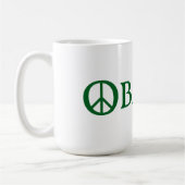 Obama Peace Symbol Coffee Tasse (Links)