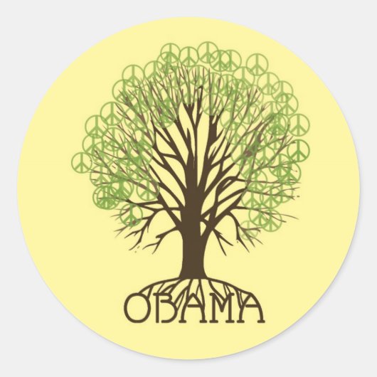 Obama Peace Tree Sticker (Vorderseite)