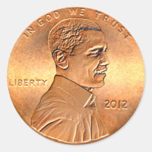 Obama-Penny-Ausgabe 2012 Runder Aufkleber