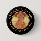 Obama-Penny-Knopf Button (Vorderseite)