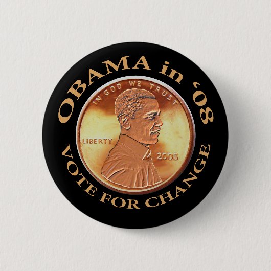 Obama-Penny-Knopf Button (Vorderseite)
