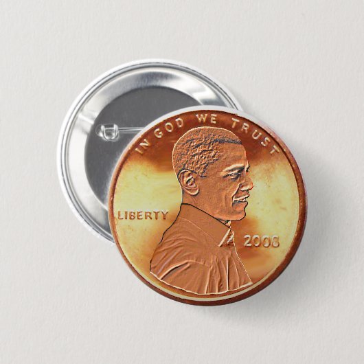 Obama-Penny-Knopf Button (Vorne & Hinten)