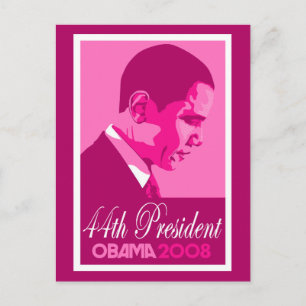 Obama Pink 44. Präsident Postcard 3 Postkarte