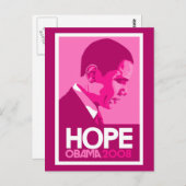 Obama Pink Hope Postcard Postkarte (Vorne/Hinten)