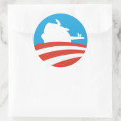 Obama Pinocchio-Logo Runder Aufkleber (Tasche)
