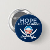 Obama-Pirat - hoffen Sie allen YE-Verzicht Button (Vorne & Hinten)