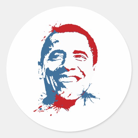Obama platsch runder aufkleber (Vorderseite)