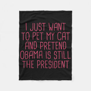 Obama Politisch-Demokrat Funny Cat Mama Pet Fleecedecke
