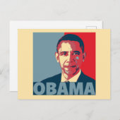 OBAMA POP ART POSTKARTE (Vorne/Hinten)