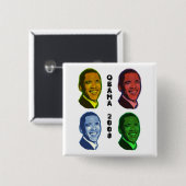 Obama-Pop-Kunst Button (Vorne & Hinten)