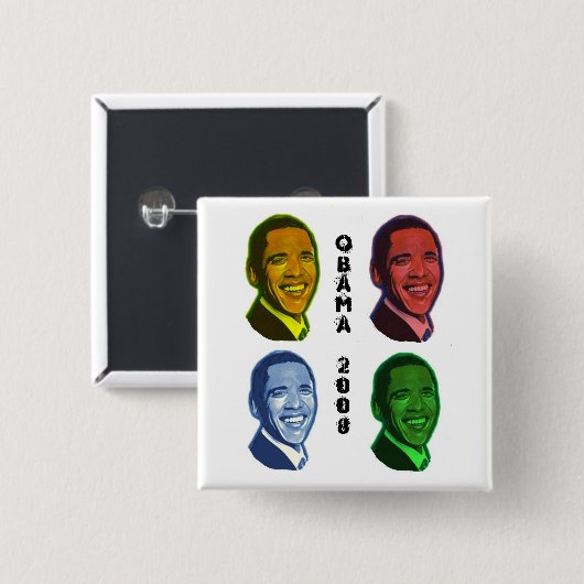 Obama-Pop-Kunst Button (Vorne & Hinten)