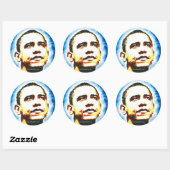 OBAMA-Portrait-Aufkleber vom ROBERT FLORIO-Logo Runder Aufkleber (Blatt)
