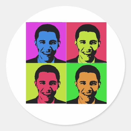 Obama Portrait Runder Aufkleber (Vorderseite)