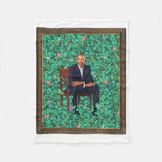 Obama Portrait T-Shirt Fleecedecke (Vorderseite)