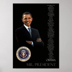 Obama-Poster - Liste aller 44 Präsidenten Poster