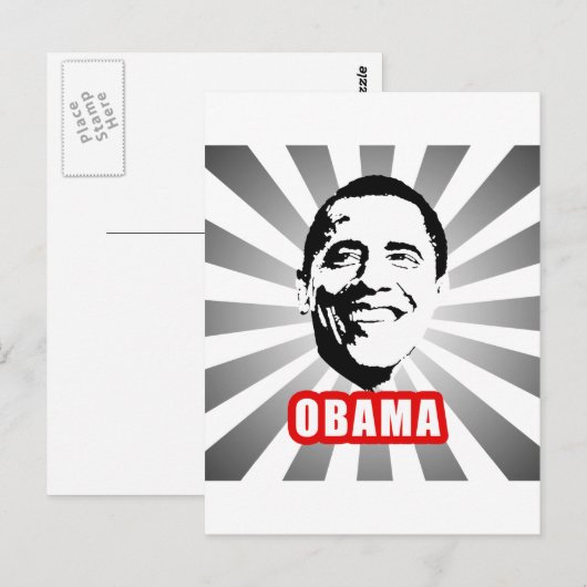Obama Poster Postkarte (Vorne/Hinten)