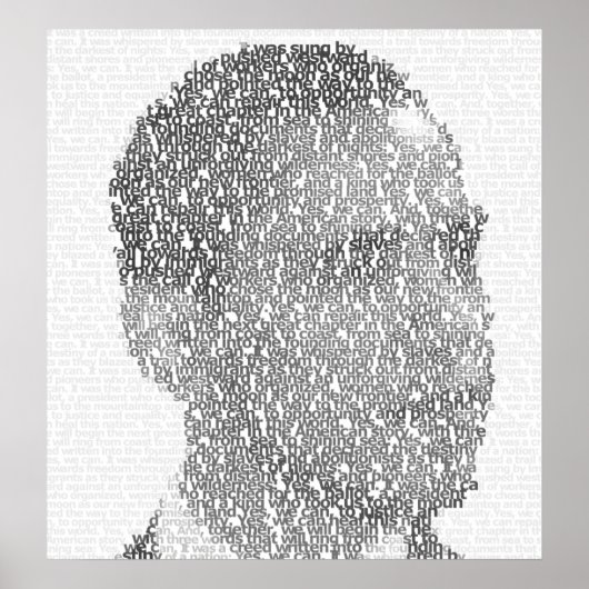 Obama-Poster "Text-Art" Poster (Vorne)