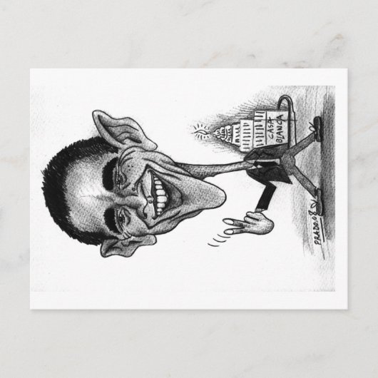 Obama Postkartenkarikatur Postkarte (Vorderseite)