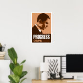 Obama - Progress Dark Brown Poster (Heimbüro)