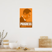 Obama - Progress Dark Orange Poster (Küche)